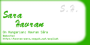 sara havran business card